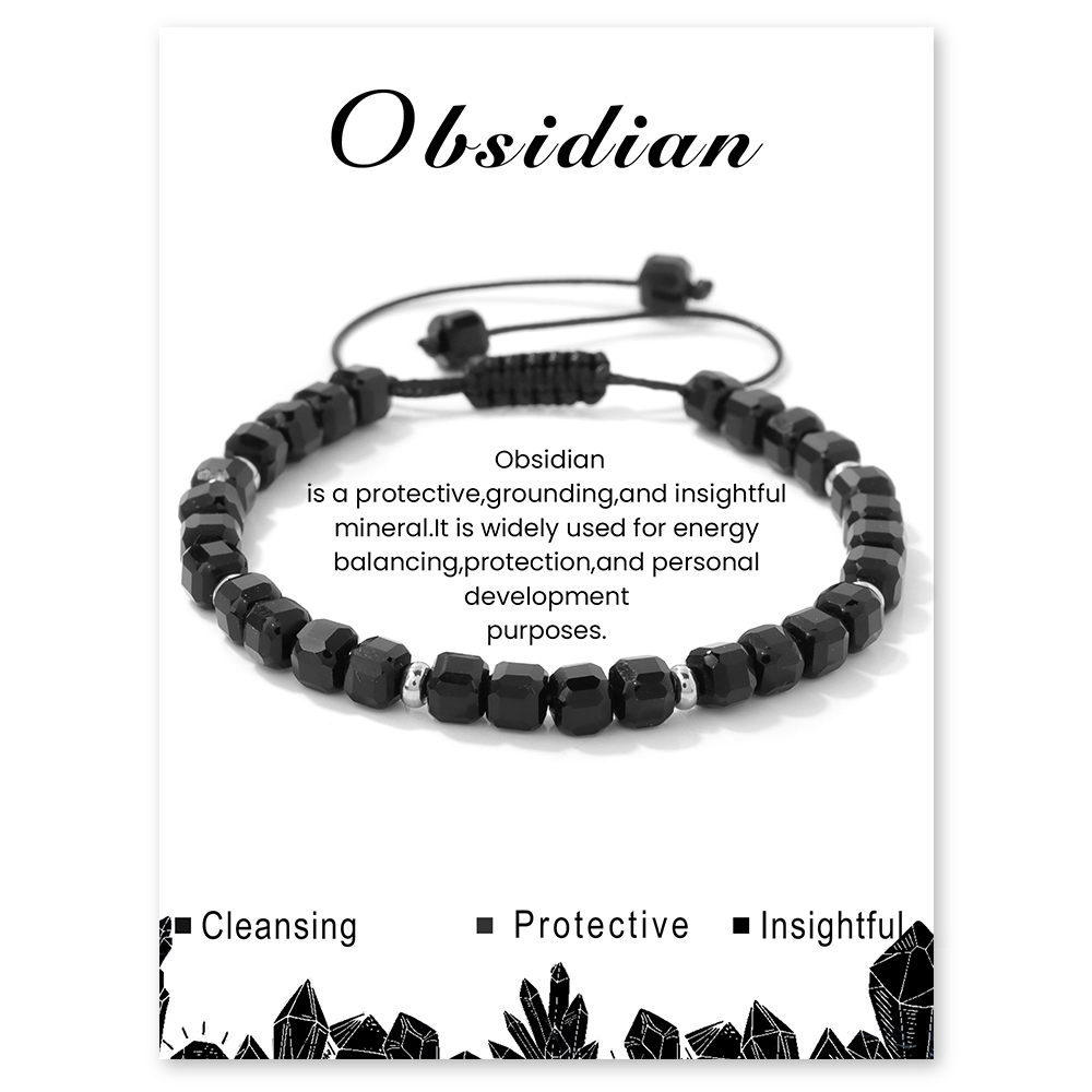 Natural Stone Obsidian Bracele - Yoga Fitness Tracker recension och pris