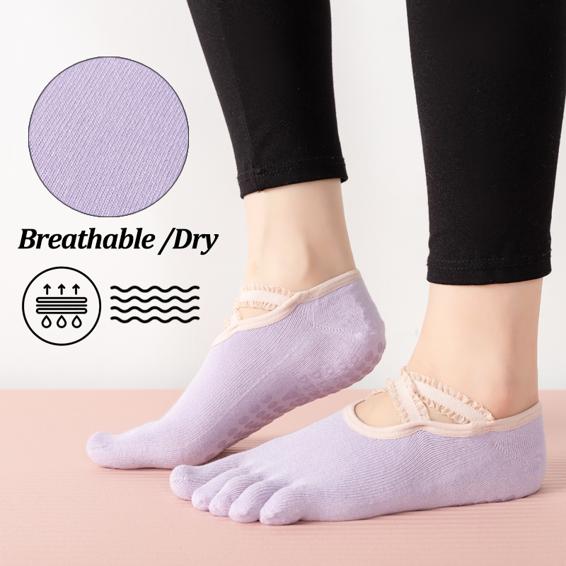 Ladies Non-Slip Pilates Socks  - Yoga Fitness Pilates recension och pris